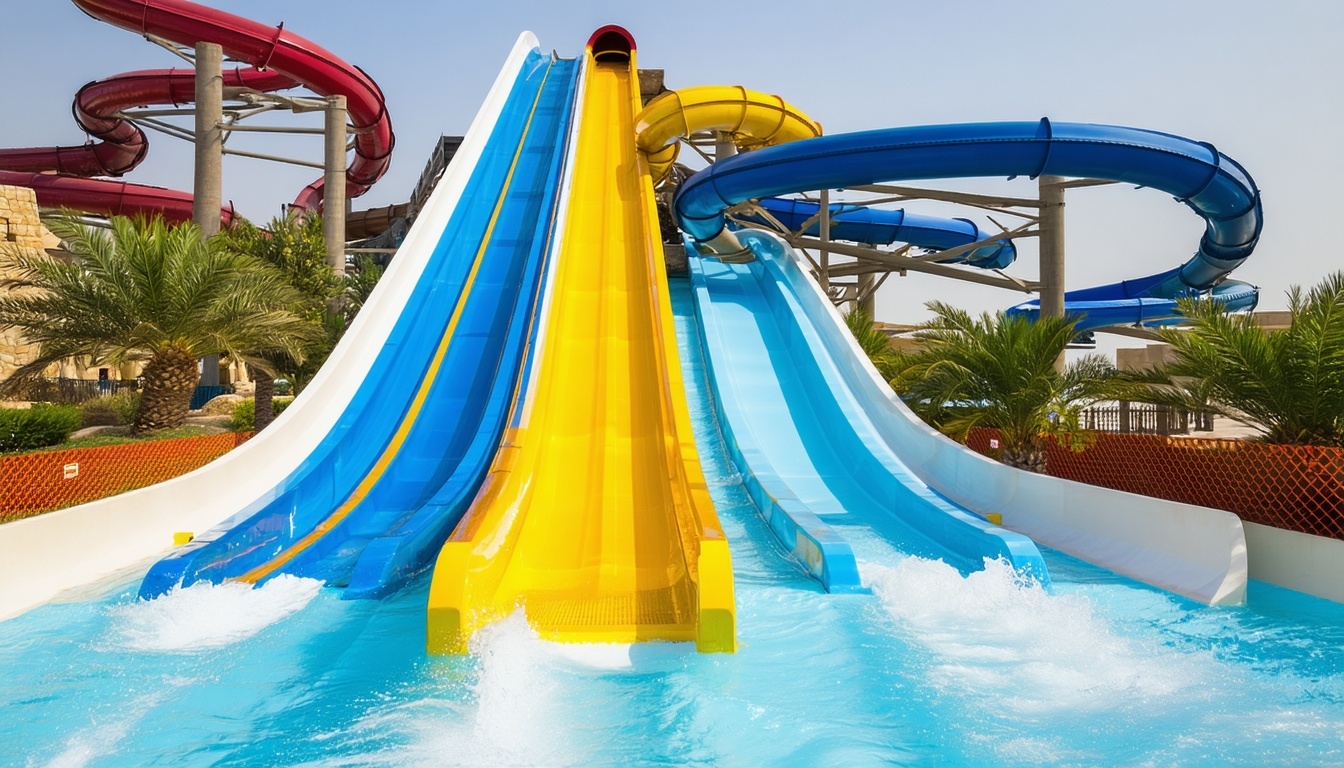 Exciting water slides at a Dubai water park